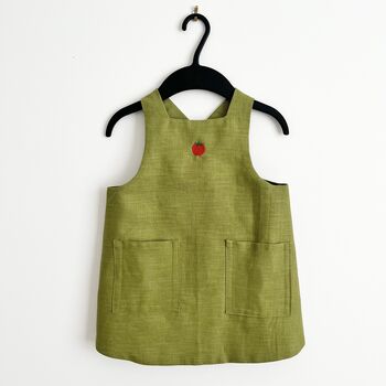 Personalised Children's Apron 100% Linen Kids Pinafore Apron, 6 of 10