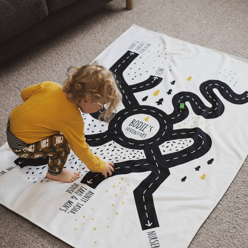 Personalised Special Place Road Map Blanket For Kids, 1 of 4