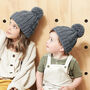 Parent And Child Matching Cable Knit Beanie Hats, thumbnail 3 of 4