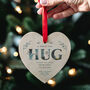 'Hug Across The Miles' Christmas Heart Decoration, thumbnail 3 of 4