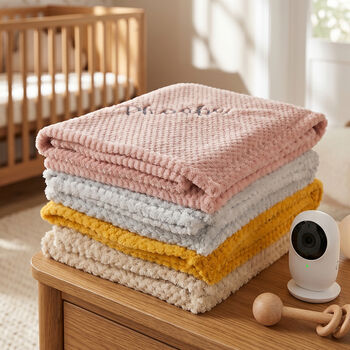 Personalised Mustard Honeycomb Baby Blanket, 5 of 12