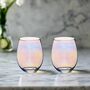 Iridescent Tumbler Or Stemless Wine Glass Set Of Two, thumbnail 1 of 2