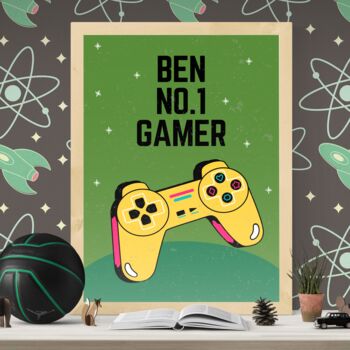 Personalised No.One Gamer Print, 2 of 3