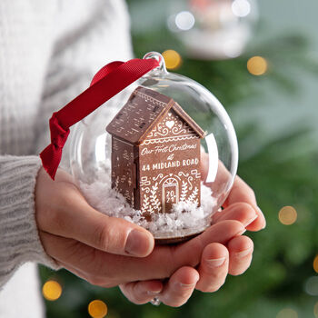 3D Wooden Gingerbread House Bauble, 2 of 6