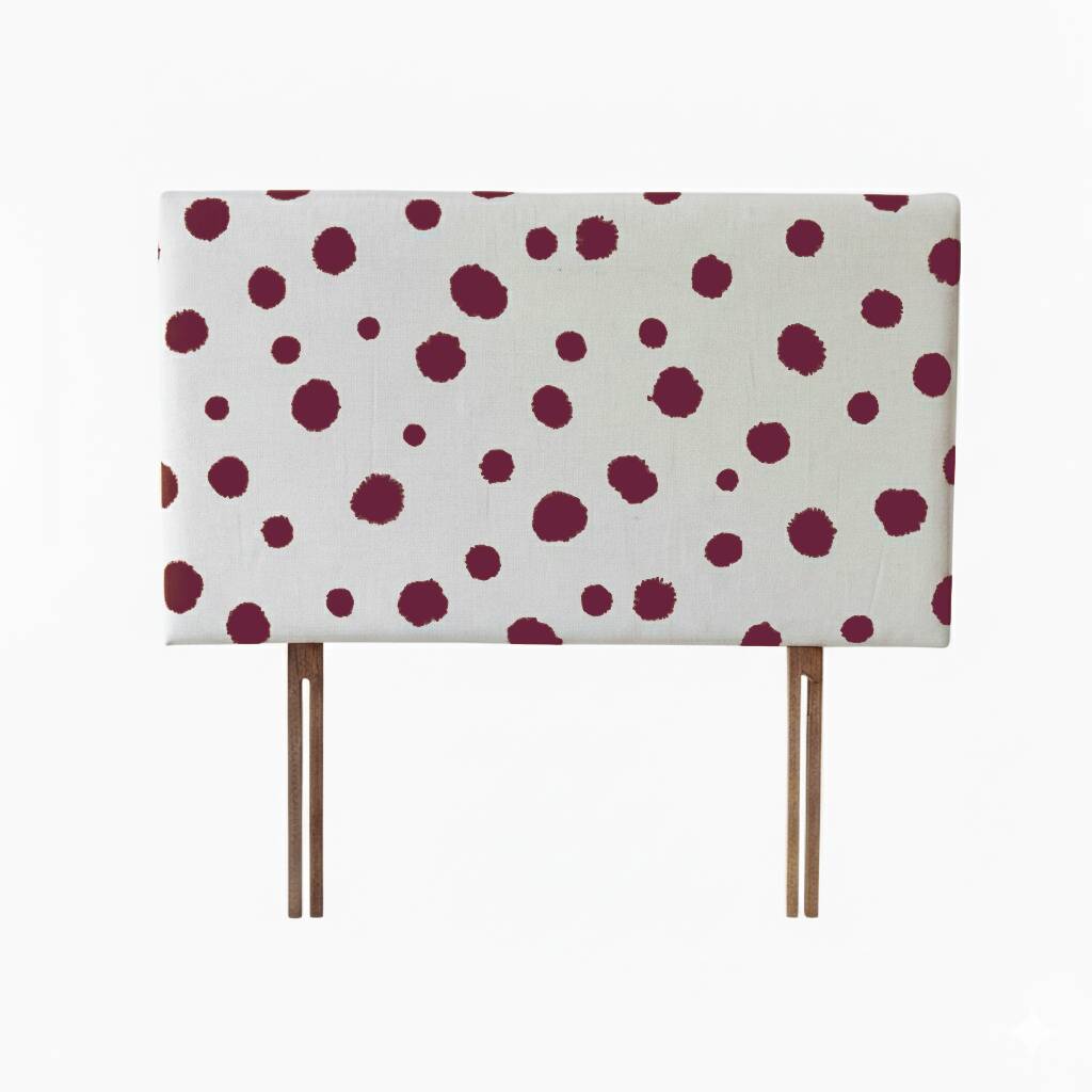 Hand Painted Upholstered Linen Headboard Polka Dot Print, 1 of 12
