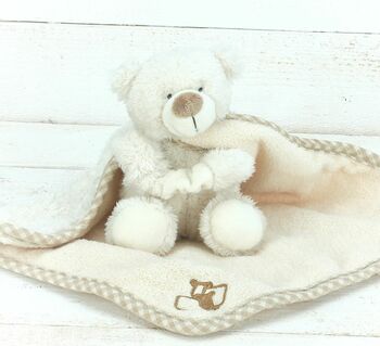 Bear Baby Toy Comforter, Personalised, Gift Boxed, 4 of 7