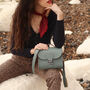 Leather Satchel Shoulder Bag In Stormy Sea Grey, thumbnail 1 of 6