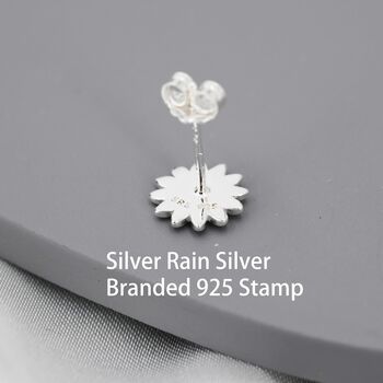 Sterling Silver Little Sunflower Flower Stud Earrings, 7 of 12