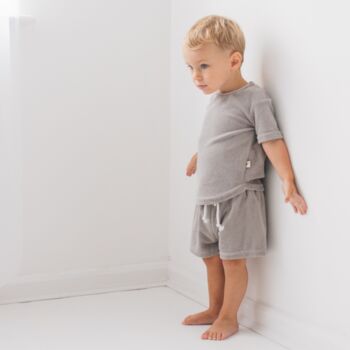 Children's Grey Towelling Two Piece, 4 of 5