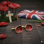 Personalised Remembrance Day Poppy Cufflinks, thumbnail 1 of 11