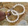 Cannes D'or Gold Pearl Ombré V Gala Flower Jewel Lock Gift Bracelet, thumbnail 4 of 4