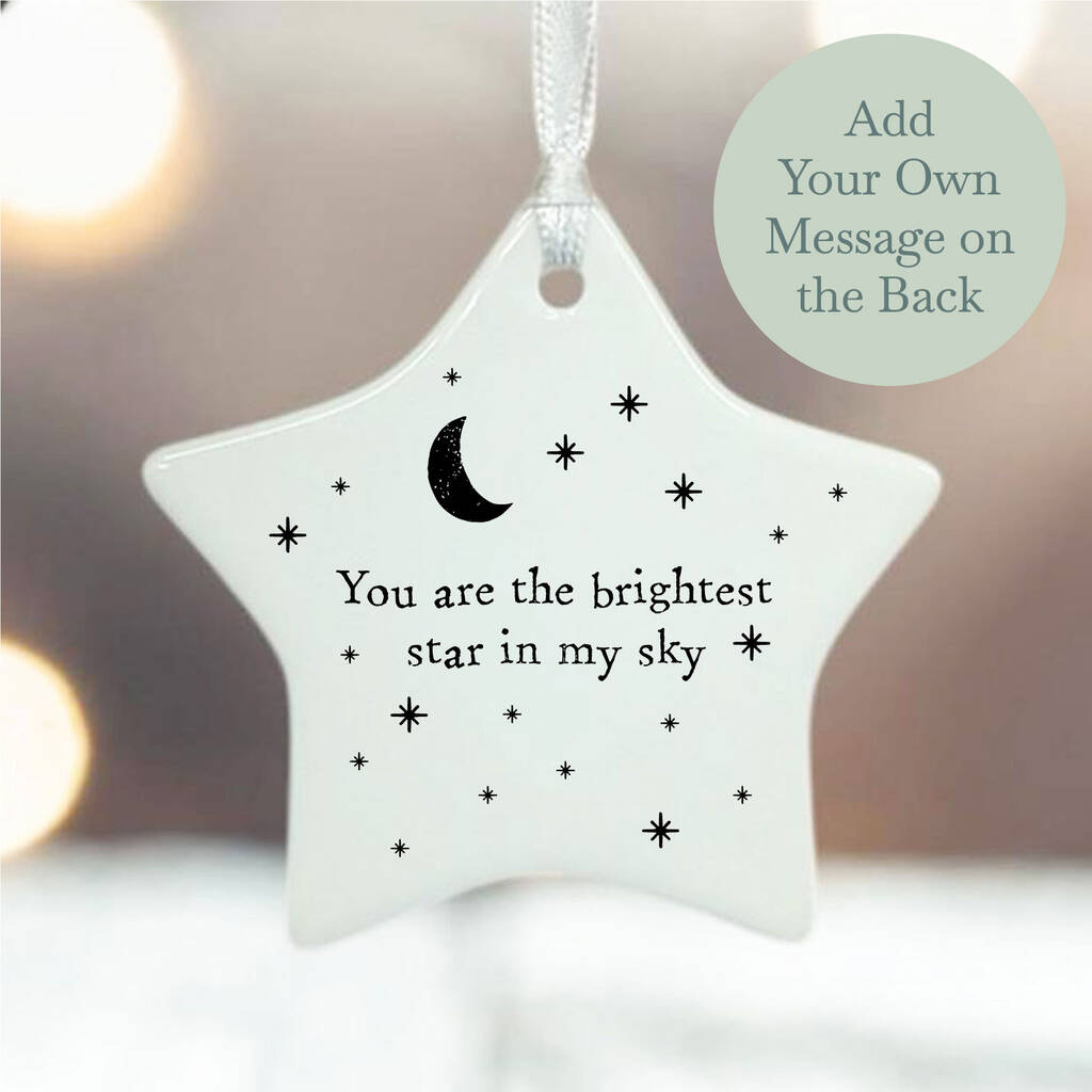Personalised Porcelain Star Decoration Keepsake Gift, 1 of 2