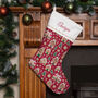 Personalised Christmas Stocking Red Gingerbread Design, thumbnail 2 of 4