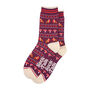 Red Robin Fair Isle Christmas Bamboo Ankle Socks Women's, thumbnail 3 of 3