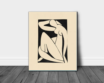 Matisse Black And Cream Nude Art Print, 3 of 4
