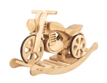 Hibba Classic Wooden Ride On And Rocking Trike, 3 of 10