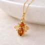 Personalised Gold Plated Sterling Silver Amber Bee Pendant Necklace, thumbnail 1 of 10