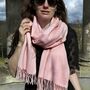 Personalised Pink Valentines Wool Blanket Scarf Gift, thumbnail 5 of 5