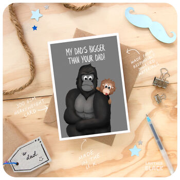 Gorillas Funny Father's Day Birthday Card For Dad, 3 of 6