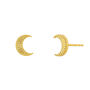 Gold Plated Engraved Moon Studs, thumbnail 2 of 3