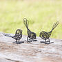 Set Of Three Mini Wire Bird Ornaments, thumbnail 1 of 5