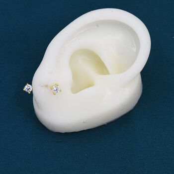 Sterling Silver Double Cz Ear Jacket, 6 of 11