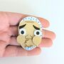 Traditional Japanese Mask Brooch Hyottoko Japan Acrylic, thumbnail 4 of 7