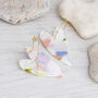 Blossom Heart Hoop Marbled Polymer Clay Dangly Earrings, thumbnail 1 of 5