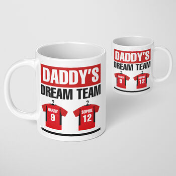 Daddys Dream Team Football Mug Dad Gift Fathers Day, 4 of 10