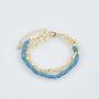 Layered Gold Plated Strand Teal Bead Bracelet, thumbnail 1 of 4