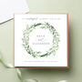 Green Foliage Floral Wedding Card, thumbnail 1 of 2