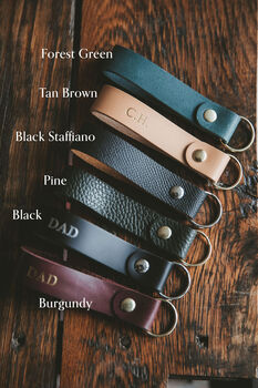 Personalised Leather Loop Keyring For Dad, 8 of 9