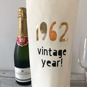 Personalised 1964 Milestone Birthday 60th Bottle Bag, 2 of 3