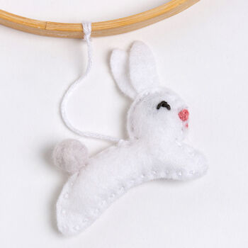 Rabbit And Leaf Hanging Beginner Felt Craft Kit, 2 of 5