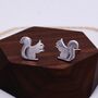 Sterling Silver Squirrel Stud Earrings, thumbnail 2 of 12