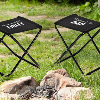 Personalised Foldable Camping Stool In Black, 3 of 5