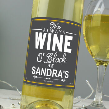 Personalised Wine O'clock White Wine Gift, 5 of 5