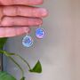 Forget Me Not Circle Iridescent Earrings, thumbnail 1 of 2