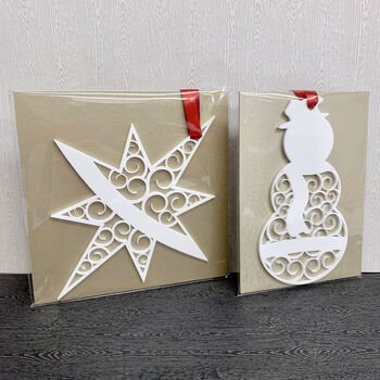 Personalised Hanging Snowman Decoration, 3 of 3