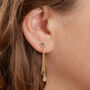 Diamond Slice Gold Plated Silver Chain Drop Earrings, thumbnail 3 of 5