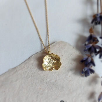 Small Daisy Pressed Flower Necklace Gold Plated, 8 of 9