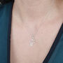 Hamsa Hand Protective Charm Sterling Silver Necklace, thumbnail 2 of 4