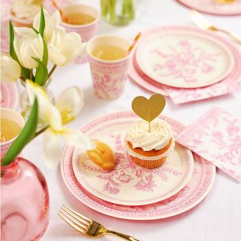 Pink Toile Party Cups X 10, 6 of 7