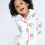 Girl's Personalised Christmas Santa Print Pyjamas, thumbnail 7 of 12