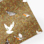 Christmas Birds Wildlife Christmas Wrapping Paper Umber, thumbnail 2 of 5