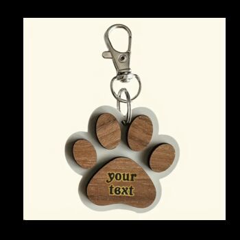 Personalized Dog Paw Keychain – Name Engraved Key Ring, 2 of 2