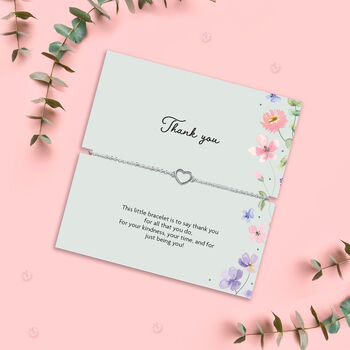 Thank You Heart Bracelet – Meaningful Thank You Gift For Her | Friendship Bracelet | Appreciation Gift, 2 of 7