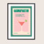 Retro Cosmopolitan Cocktail Print, thumbnail 4 of 6