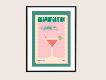 Retro Cosmopolitan Cocktail Print, 4 of 6