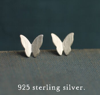 Sterling Silver Butterfly Stud Earrings, 4 of 5